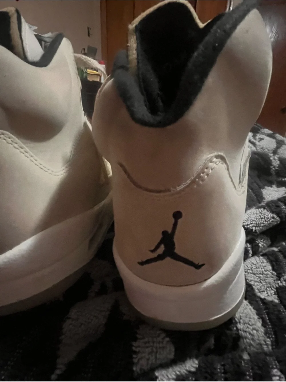 Jordan Men’s High Top Sneakers in Cream and Black Accents